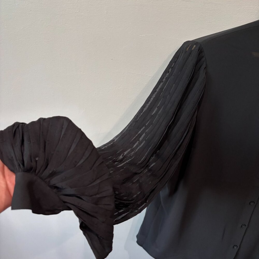 Express Black Button-Up Blouse - image 7